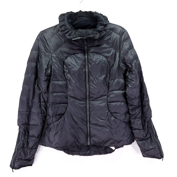 Lululemon Downtown Puffy Jacket Women's 4 Black Lightweight Insulated Down - Picture 1 of 16